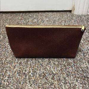 Portland Leather Brown Cosmetic Bag